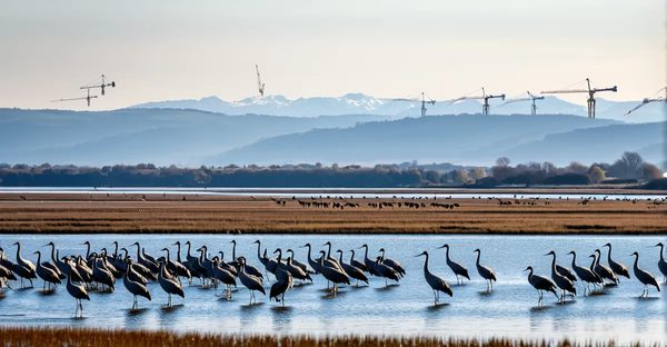 Observation magique des grues en migration au lac du der